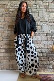 Basso Big Dot Balloon Cuff Pant White & Black